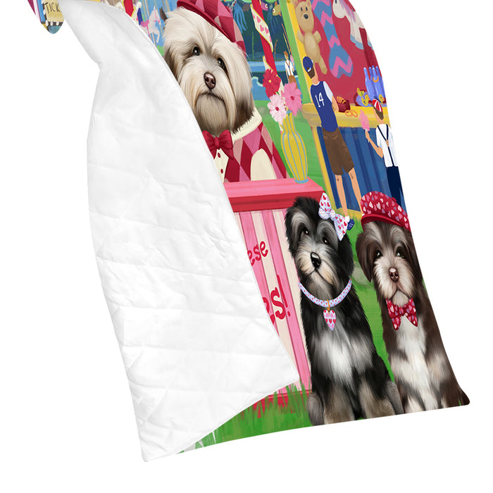Carnival Kissing Booth Havanese Dogs Quilt