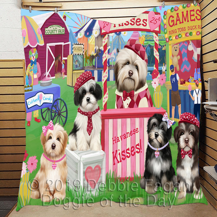 Carnival Kissing Booth Havanese Dogs Quilt