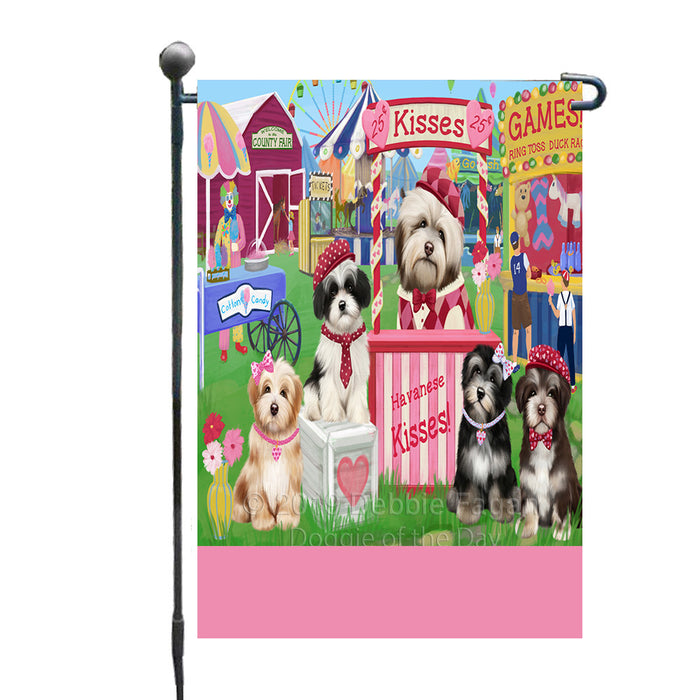 Personalized Carnival Kissing Booth Havanese Dogs Custom Garden Flag GFLG64289