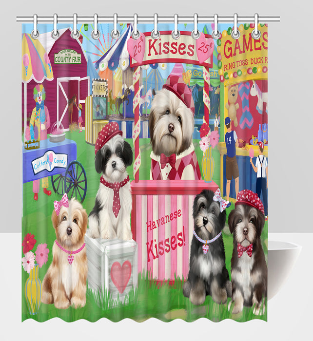 Carnival Kissing Booth Havanese Dogs Shower Curtain