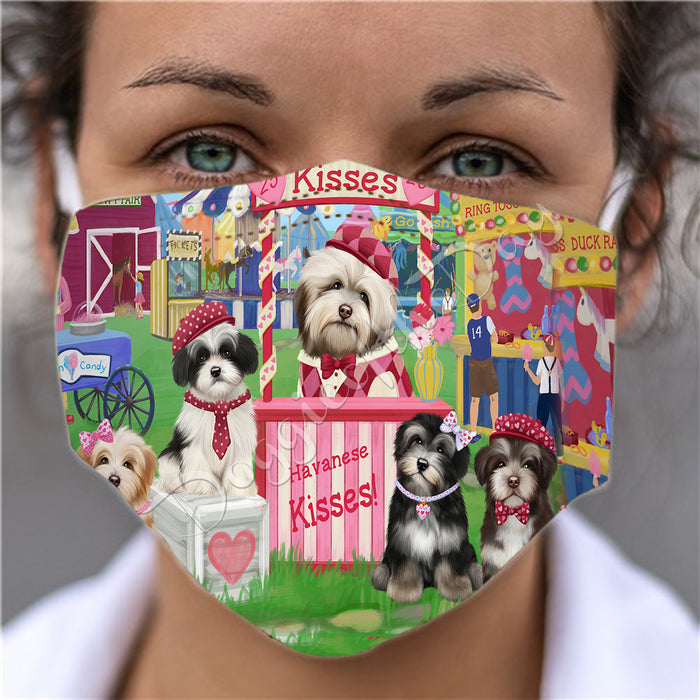 Carnival Kissing Booth Havanese Dogs Face Mask FM48053
