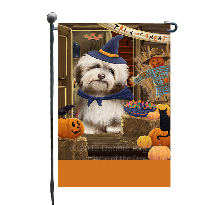 Personalized Enter at Own Risk Trick or Treat Halloween Havanese Dog Custom Garden Flags GFLG-DOTD-A59608
