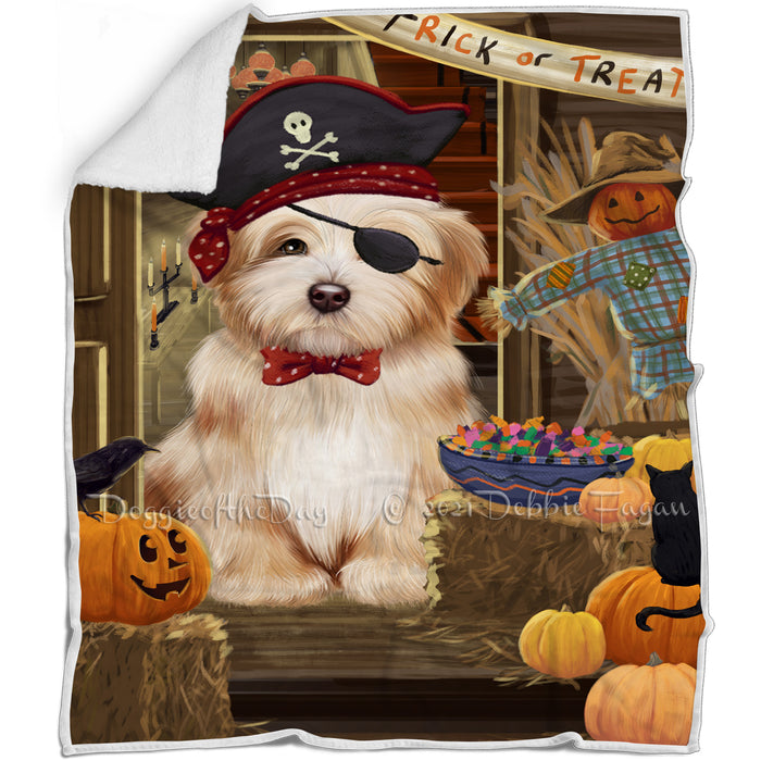 Enter at Own Risk Trick or Treat Halloween Havanese Dog Blanket BLNKT95745