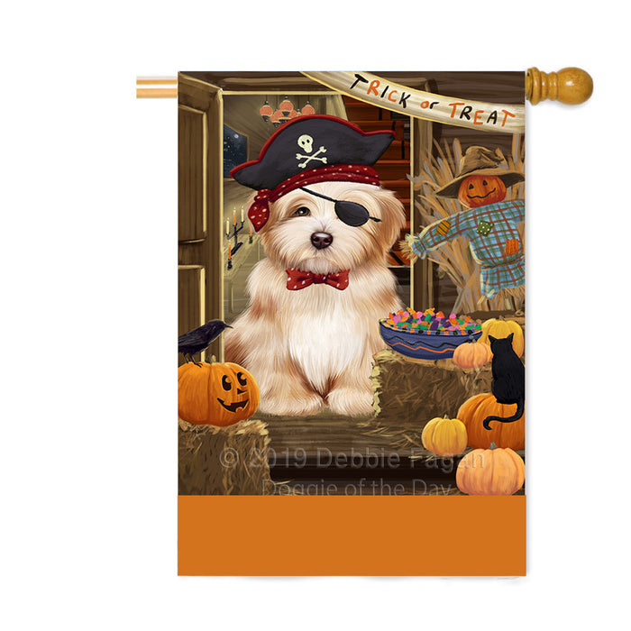 Personalized Enter at Own Risk Trick or Treat Halloween Havanese Dog Custom House Flag FLG-DOTD-A59667