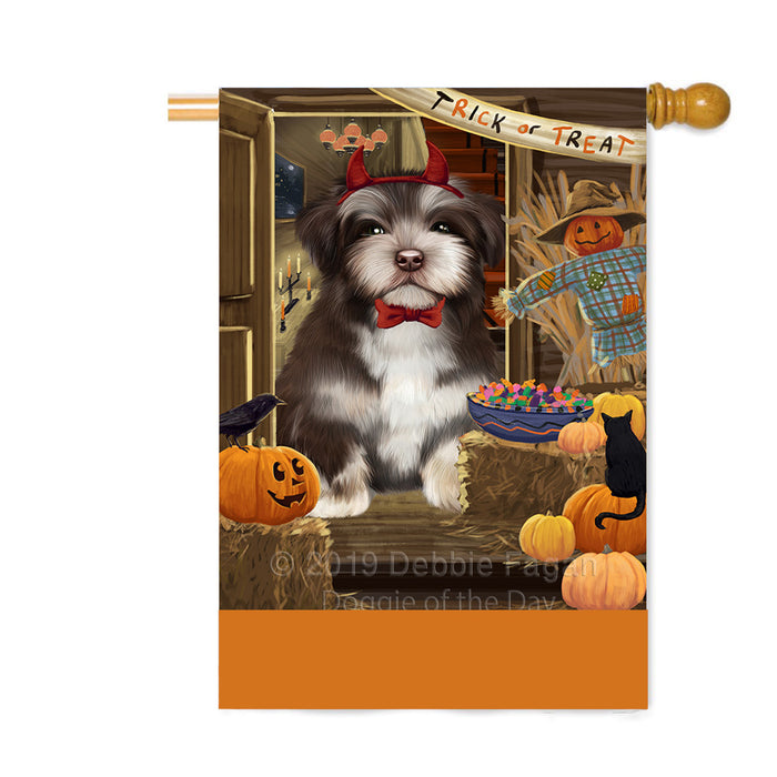 Personalized Enter at Own Risk Trick or Treat Halloween Havanese Dog Custom House Flag FLG-DOTD-A59668