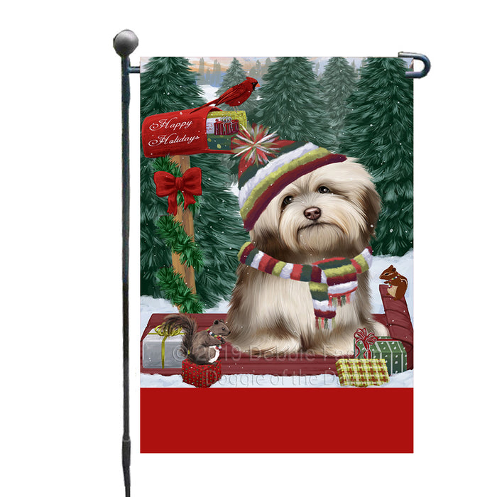 Personalized Merry Christmas Woodland Sled  Havanese Dog Custom Garden Flags GFLG-DOTD-A61604
