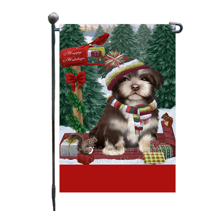 Personalized Merry Christmas Woodland Sled  Havanese Dog Custom Garden Flags GFLG-DOTD-A61605