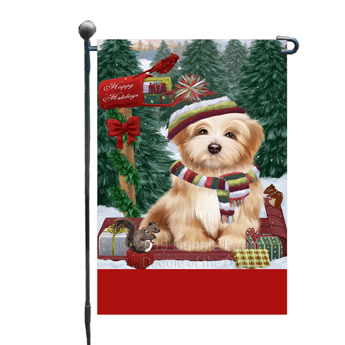 Personalized Merry Christmas Woodland Sled  Havanese Dog Custom Garden Flags GFLG-DOTD-A61606