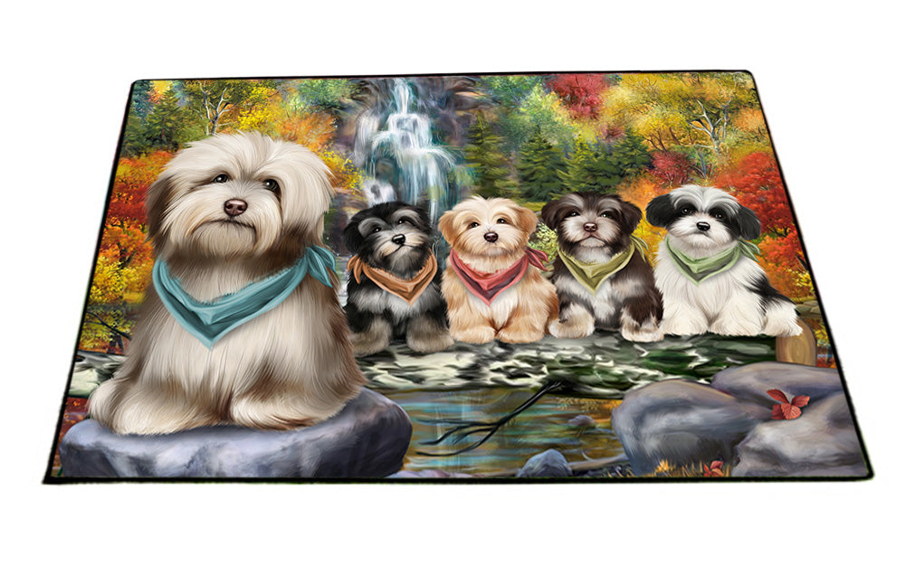 Scenic Waterfall Havanese Dogs Floormat FLMS49905