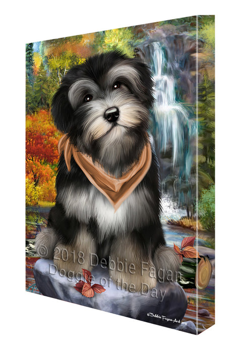 Scenic Waterfall Havanese Dog Canvas Wall Art CVS60582
