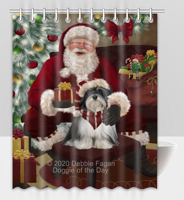 Santa's Christmas Surprise Havanese Dog Shower Curtain Bathroom Accessories Decor Bath Tub Screens SC241