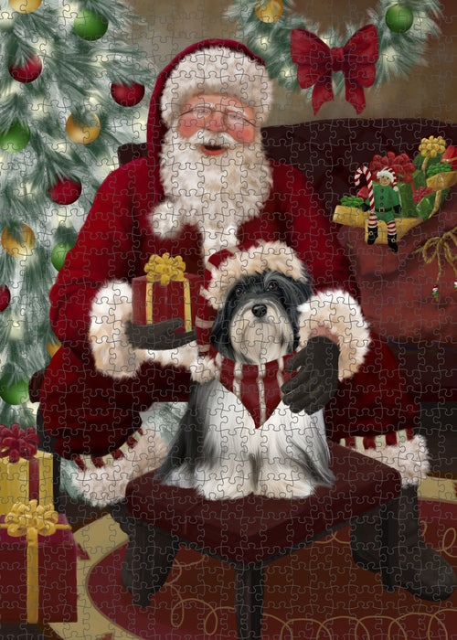 Santa's Christmas Surprise Havanese Dog Puzzle with Photo Tin PUZL100824