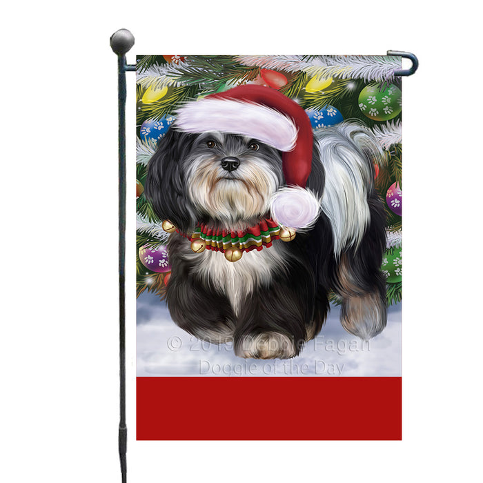 Personalized Trotting in the Snow Havanese Dog Custom Garden Flags GFLG-DOTD-A60742