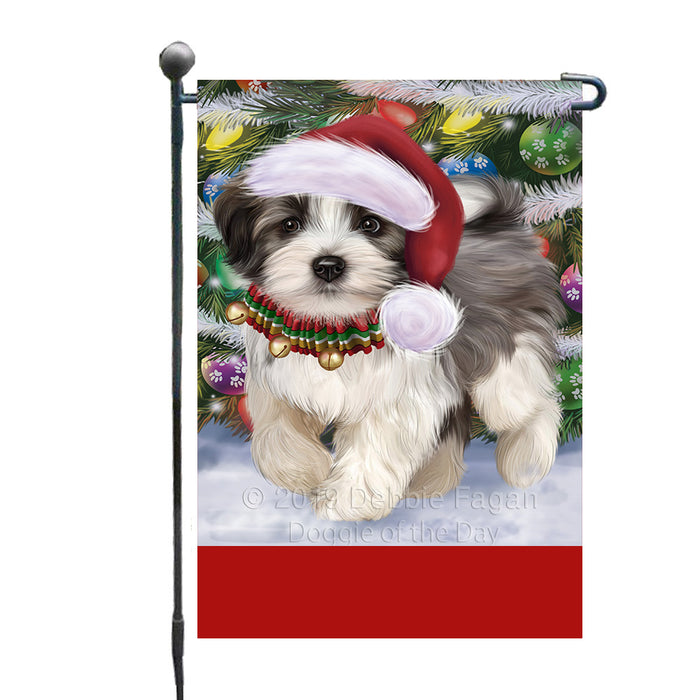 Personalized Trotting in the Snow Havanese Dog Custom Garden Flags GFLG-DOTD-A60743