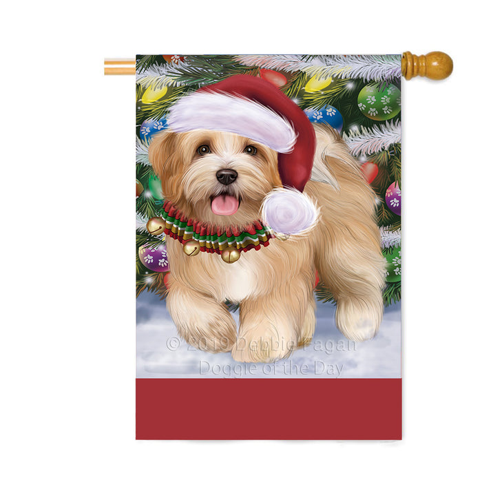 Personalized Trotting in the Snow Havanese Dog Custom House Flag FLG-DOTD-A60800