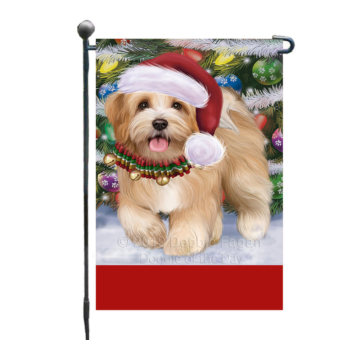 Personalized Trotting in the Snow Havanese Dog Custom Garden Flags GFLG-DOTD-A60744