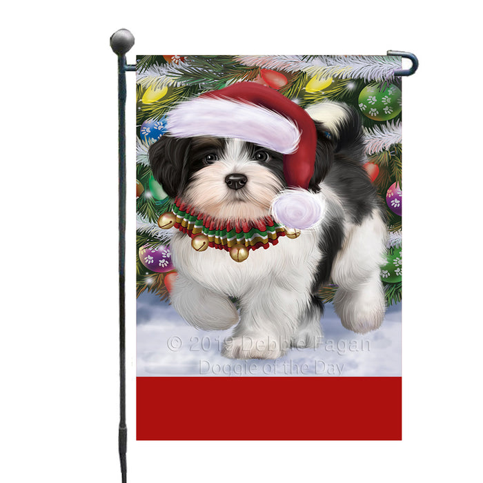 Personalized Trotting in the Snow Havanese Dog Custom Garden Flags GFLG-DOTD-A60745