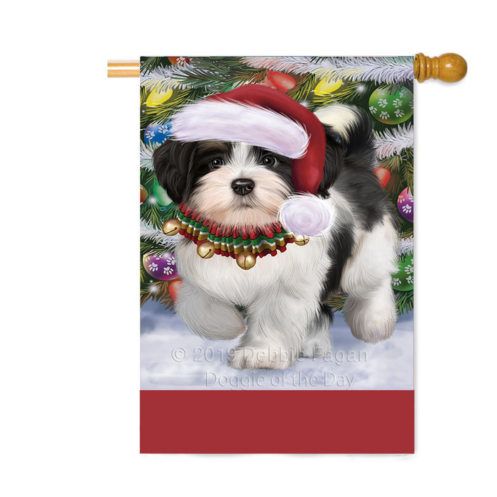 Personalized Trotting in the Snow Havanese Dog Custom House Flag FLG-DOTD-A60801