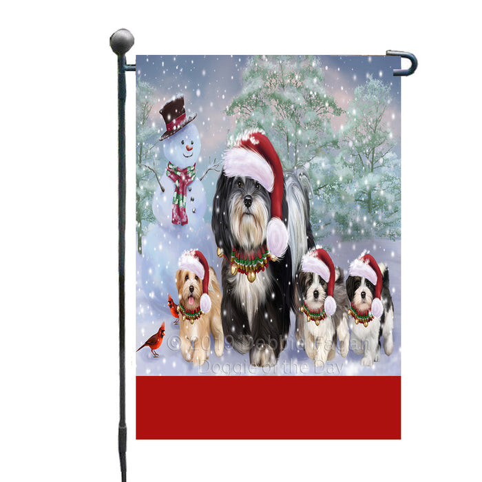 Personalized Christmas Running Family Havanese Dogs Custom Garden Flags GFLG-DOTD-A60336