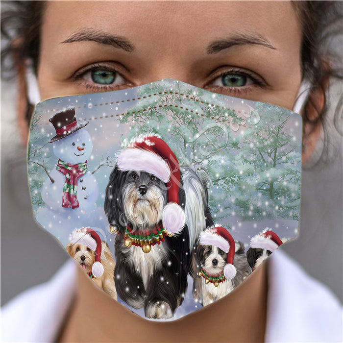 Christmas Running Fammily Havanese Dogs Face Mask FM48723