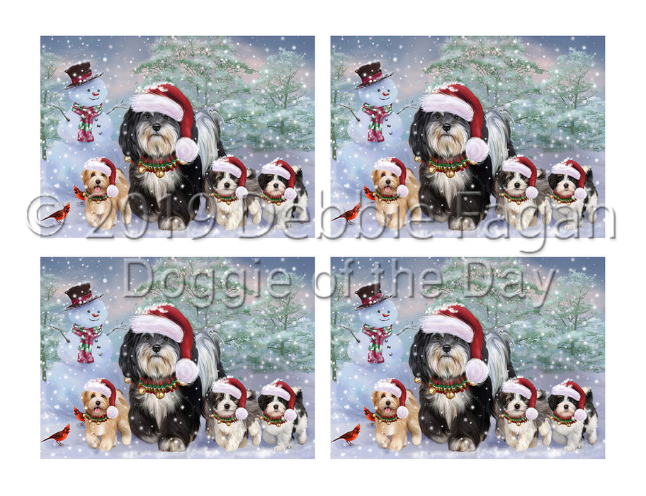 Christmas Running Fammily Havanese Dogs Placemat