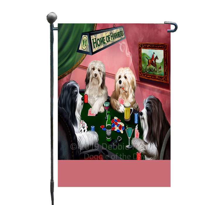 Personalized Home of Havanese Dogs Four Dogs Playing Poker Custom Garden Flags GFLG-DOTD-A60276