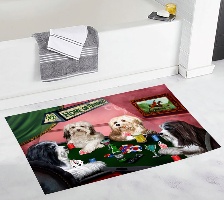 Home of  Havanese Dogs Playing Poker Bath Mat