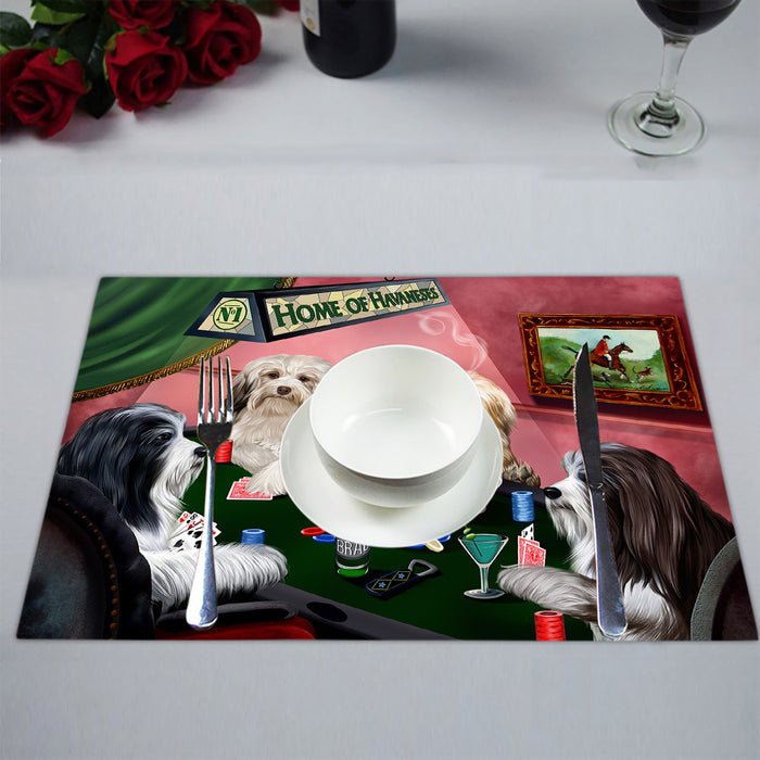 Home of  Havanese Dogs Playing Poker Placemat