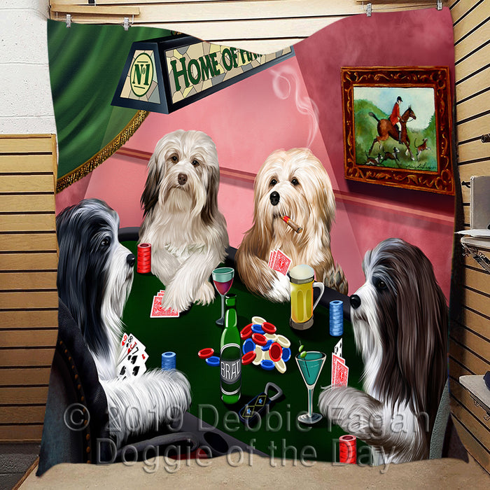 Home of  Havanese Dogs Playing Poker Quilt