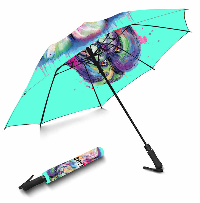 Custom Pet Name Personalized Watercolor Havanese DogSemi-Automatic Foldable Umbrella