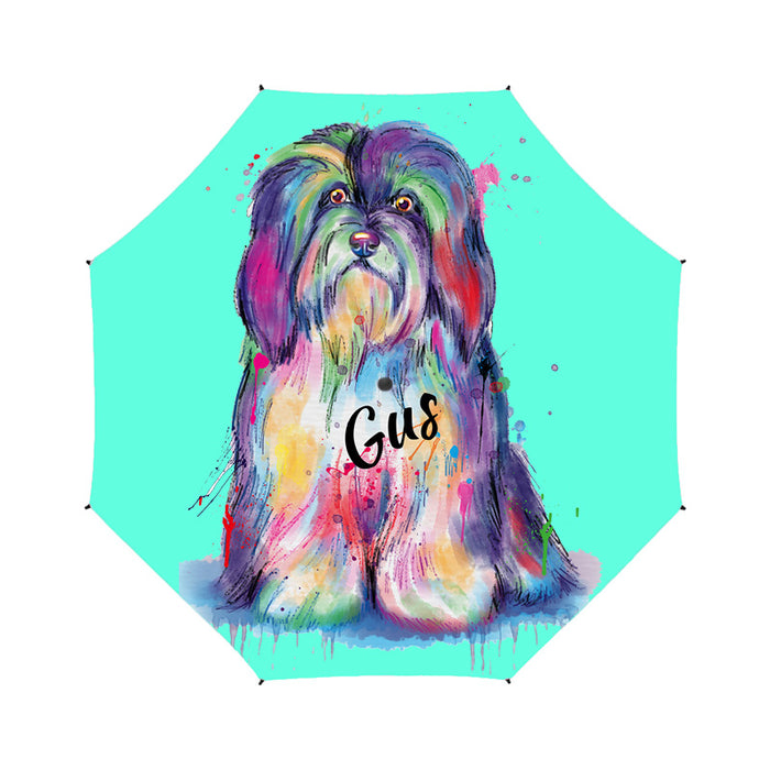 Custom Pet Name Personalized Watercolor Havanese DogSemi-Automatic Foldable Umbrella