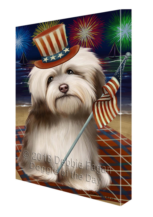 4th of July Independence Day Firework Havanese Dog Canvas Wall Art CVS55875