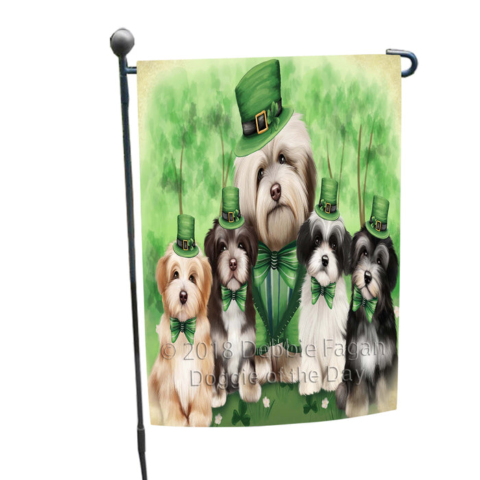 St. Patricks Day Irish Family Portrait Havanese Dogs Garden Flag GFLG48725