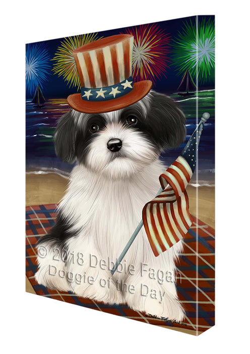4th of July Independence Day Firework Havanese Dog Canvas Wall Art CVS55893