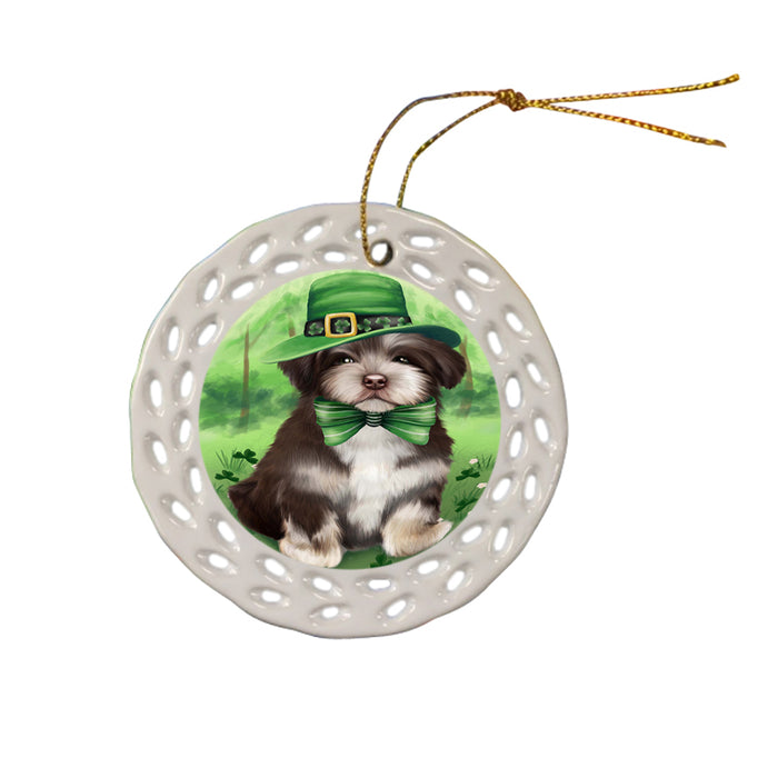 St. Patricks Day Irish Portrait Havanese Dog Ceramic Doily Ornament DPOR48817