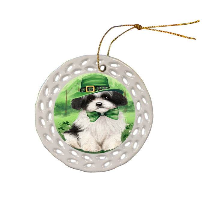 St. Patricks Day Irish Portrait Havanese Dog Ceramic Doily Ornament DPOR48818