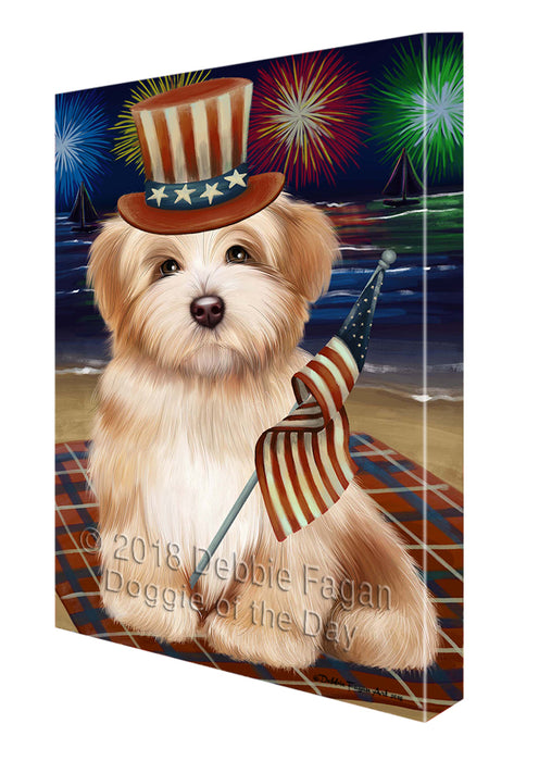 4th of July Independence Day Firework Havanese Dog Canvas Wall Art CVS55902