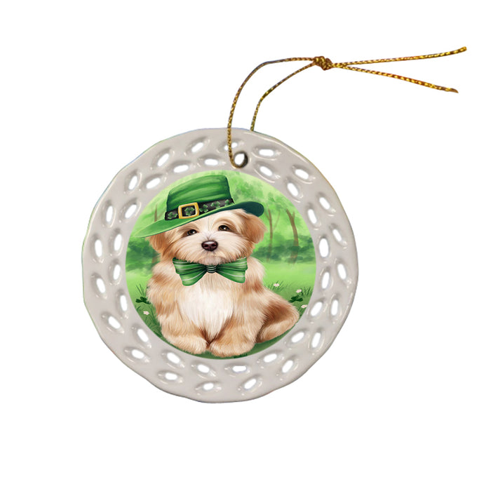 St. Patricks Day Irish Portrait Havanese Dog Ceramic Doily Ornament DPOR48819