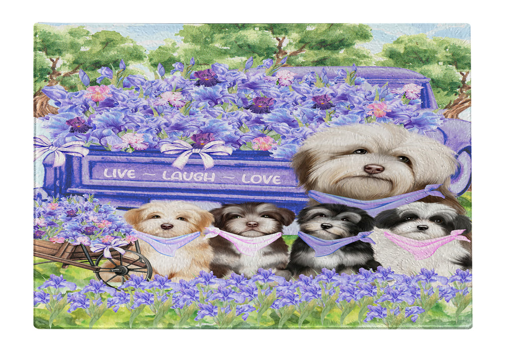 Havanese Cutting Board: Explore a Variety of Personalized Designs, Custom, Tempered Glass Kitchen Chopping Meats, Vegetables, Pet Gift for Dog Lovers