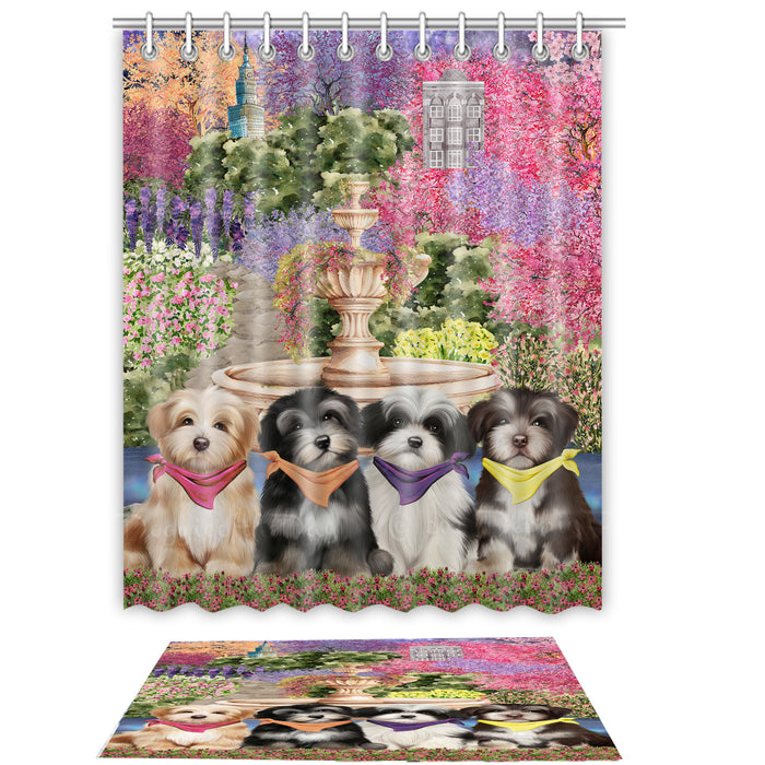 Havanese Shower Curtain & Bath Mat Set, Bathroom Decor Curtains with hooks and Rug, Explore a Variety of Designs, Personalized, Custom, Dog Lover's Gifts