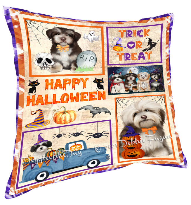 Happy Halloween Trick or Treat Havanese Dogs Pillow with Top Quality High-Resolution Images - Ultra Soft Pet Pillows for Sleeping - Reversible & Comfort - Ideal Gift for Dog Lover - Cushion for Sofa Couch Bed - 100% Polyester, PILA88276