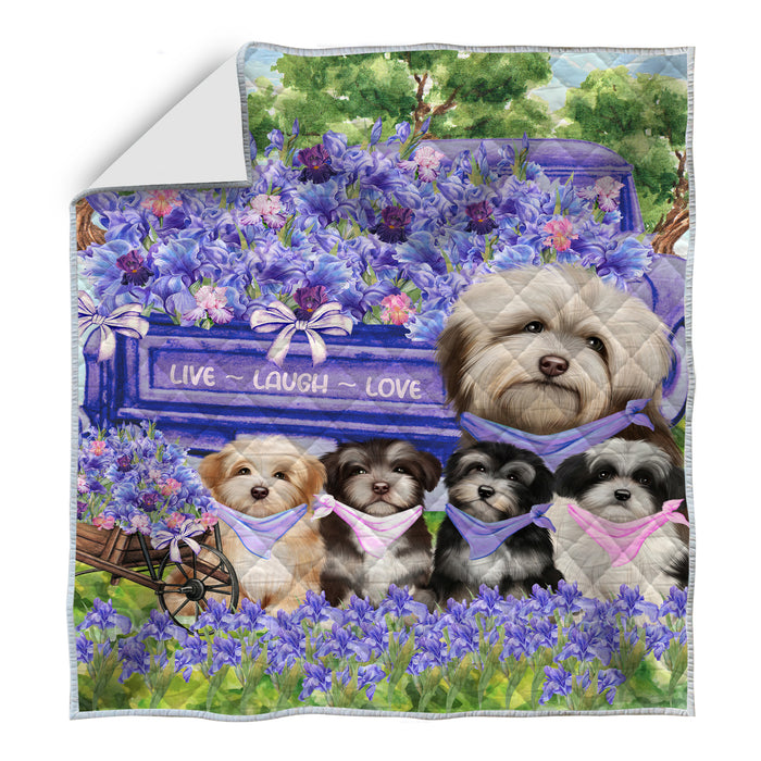 Havanese Quilt, Explore a Variety of Bedding Designs, Bedspread Quilted Coverlet, Custom, Personalized, Pet Gift for Dog Lovers