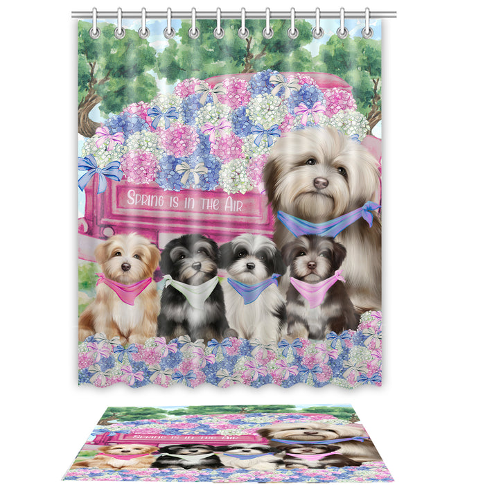 Havanese Shower Curtain & Bath Mat Set - Explore a Variety of Custom Designs - Personalized Curtains with hooks and Rug for Bathroom Decor - Dog Gift for Pet Lovers
