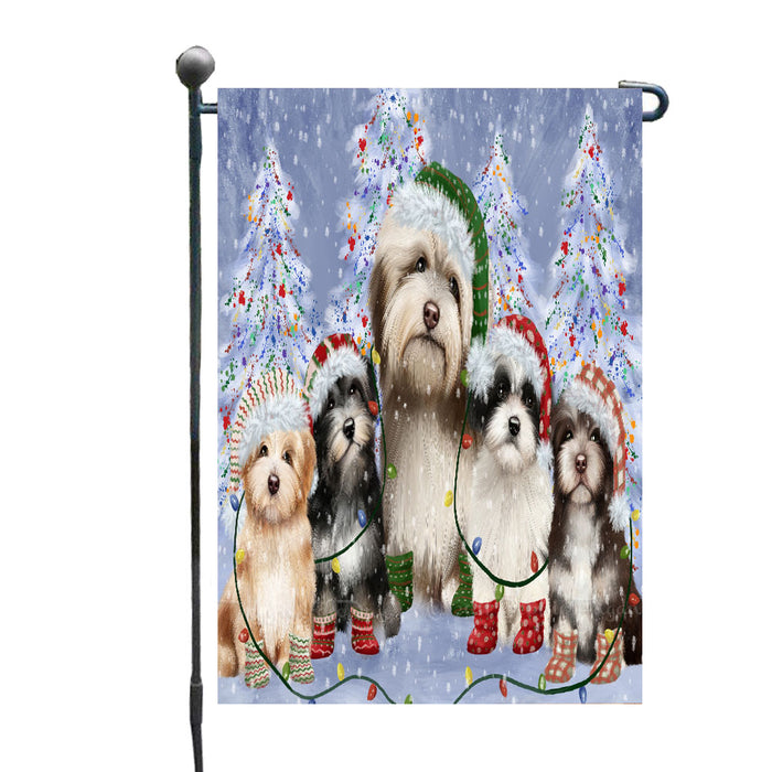 Christmas Lights and Havanese Dogs Garden Flags- Outdoor Double Sided Garden Yard Porch Lawn Spring Decorative Vertical Home Flags 12 1/2"w x 18"h