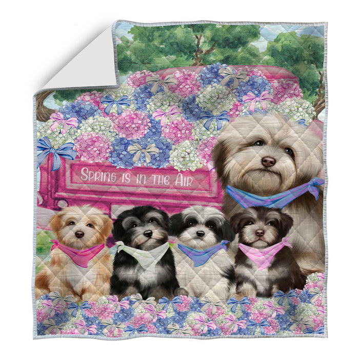 Havanese Bedding Quilt, Bedspread Coverlet Quilted, Explore a Variety of Designs, Custom, Personalized, Pet Gift for Dog Lovers