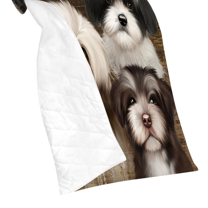 Rustic Havanese Dogs Quilt