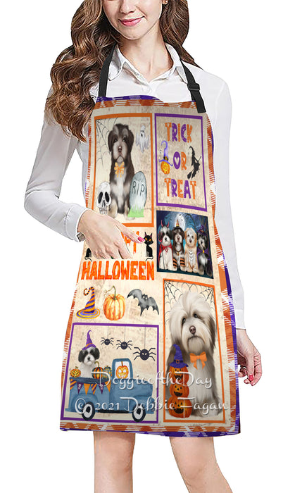 Happy Halloween Trick or Treat Havanese Dogs Cooking Kitchen Adjustable Apron Apron49327