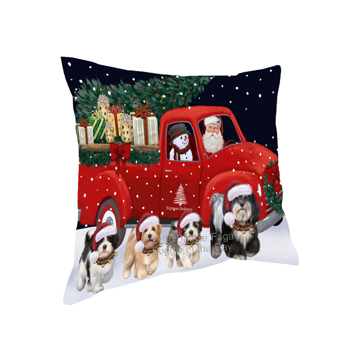 Christmas Express Delivery Red Truck Running Havanese Dogs Pillow PIL86100