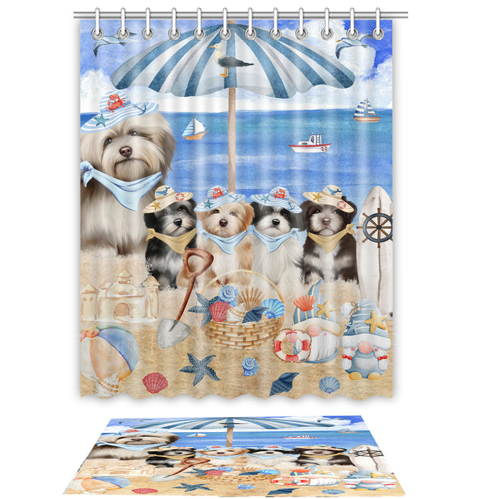 Havanese Shower Curtain with Bath Mat Set: Explore a Variety of Designs, Personalized, Custom, Curtains and Rug Bathroom Decor, Dog and Pet Lovers Gift