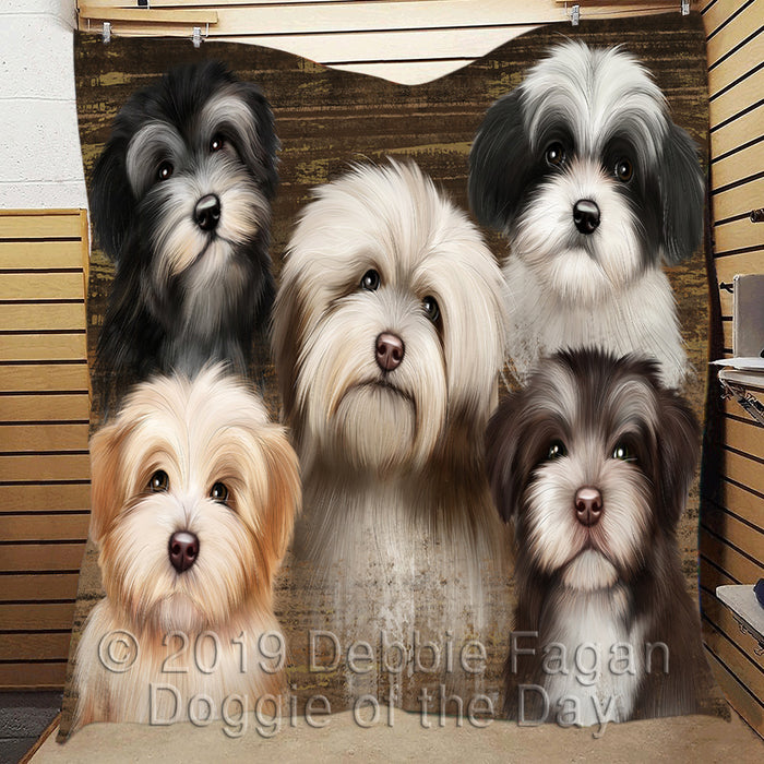 Rustic Havanese Dogs Quilt